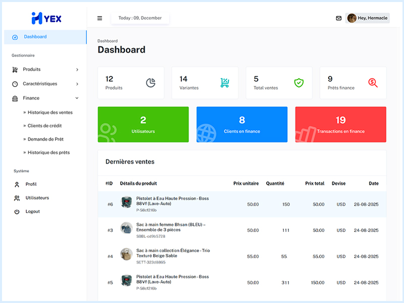 Plateforme de gestion de vente et de stock pour magasin