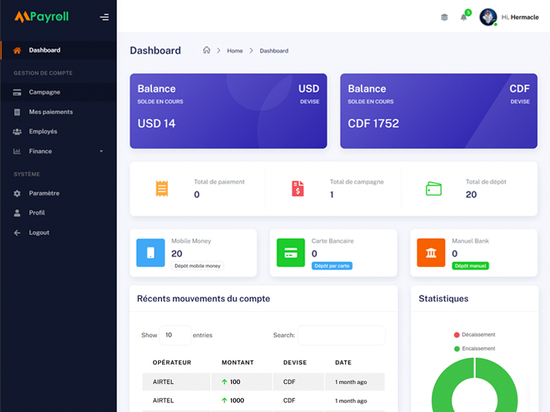 Plateforme de paiement des salaires